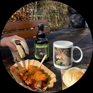 Vegane Curry-&Bratwurst mit Brötchen at Bistro Bärenblick in Bad Rippoldsau Schapbach