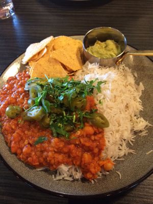 lentil and bean chilli vegan at Seumas' Bar in Isle Of Skye