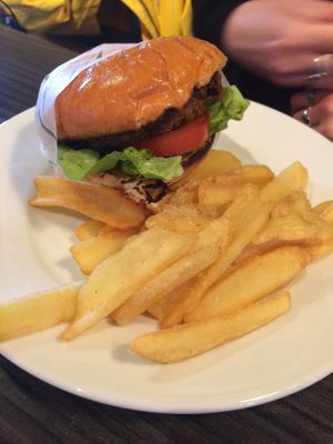 falafel burger vegan at Seumas' Bar in Isle Of Skye