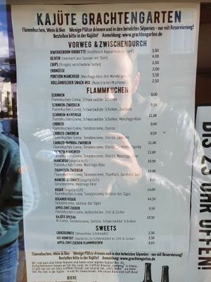 Menu at Kajüte 1876 in Friedrichstadt
