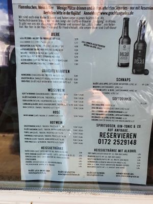 Menu at Kajüte 1876 in Friedrichstadt