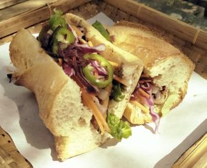 Banh mi (sort of) at Bali Tyche in Outlying Islands