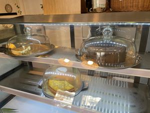 Vegan cheesecake, and vegan chocolate cakes at Bali Tyche in Outlying Islands