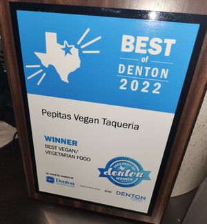  at Pepitas Vegan Taqueria in Denton