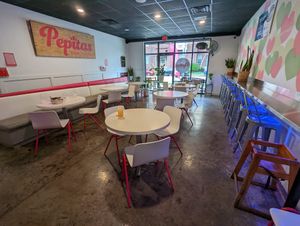 The dining room at Pepitas Vegan Taqueria in Denton