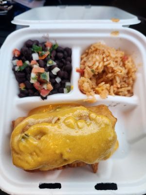 Chimichanga at Pepitas Vegan Taqueria in Denton