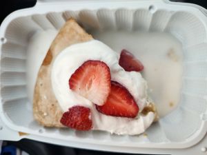 Tres leches cake at Pepitas Vegan Taqueria in Denton