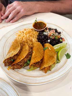 Brisket tacos (jackfruit)  at Pepitas Vegan Taqueria in Denton