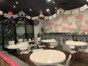 Sitting area   at Pepitas Vegan Taqueria in Denton