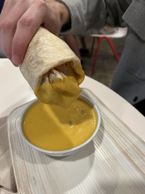 California burrito with queso  at Pepitas Vegan Taqueria in Denton