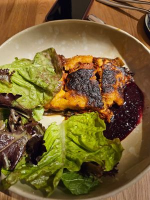 Linsenmoussaka at Hummelbude in Essen