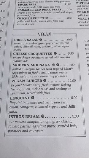 Vegan section  at Istros in Kos