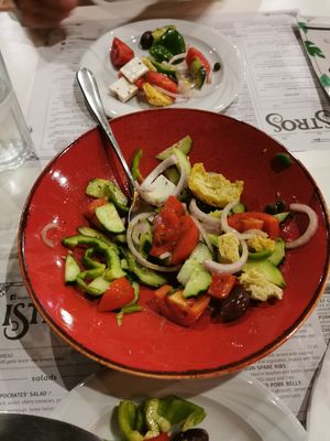 Vegan greek salad at Istros in Kos