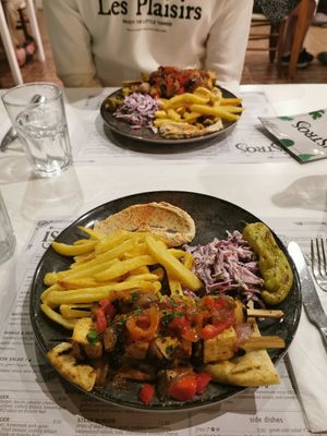 The best vegan tofu souvlaki!! at Istros in Kos