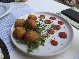 Vegan cheese croquettes at Istros in Kos