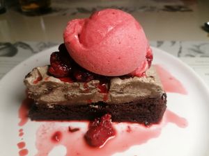 Vegan brownie cake at Istros in Kos