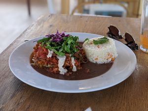 The pastel azteca at Plantivoros in Playa Del Carmen