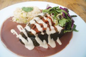 chile relleno at Plantivoros in Playa Del Carmen