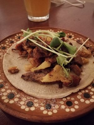 Taco al pastor at Plantivoros in Playa Del Carmen