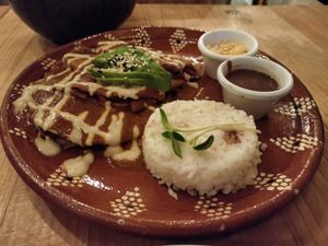 Tacos with mole at Plantivoros in Playa Del Carmen
