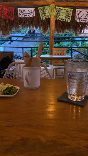 The terrace  at Plantivoros in Playa Del Carmen