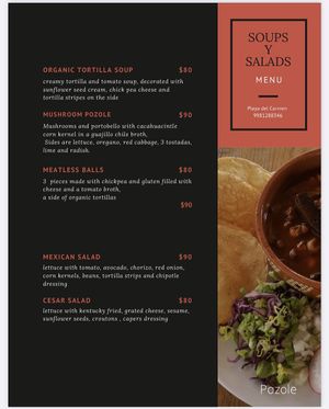 Menu at Plantivoros in Playa Del Carmen