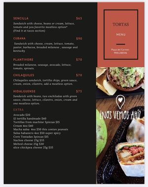 Menu at Plantivoros in Playa Del Carmen