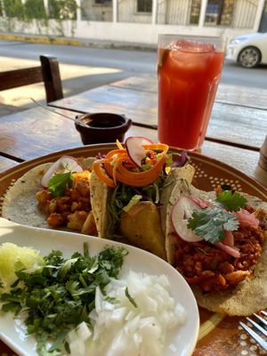 Assortiment de tacos 🌮   at Plantivoros in Playa Del Carmen