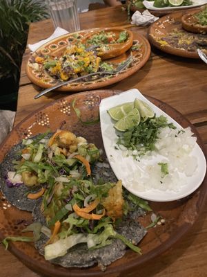 Baja tacos  at Plantivoros in Playa Del Carmen