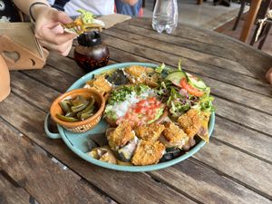 Nachos! Delicious and fresh guacamole—totally family favorite .  at Plantivoros in Playa Del Carmen
