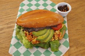 scrambled tofu at Plantivoros in Playa Del Carmen