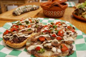 molletes at Plantivoros in Playa Del Carmen