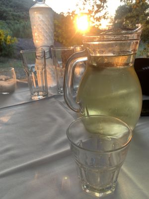 Local wine  at Drakiana Taverna in Crete