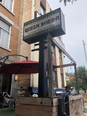 Outside at Queen Sheba in Montreal