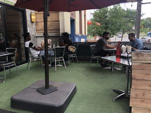 Outside at Queen Sheba in Montreal