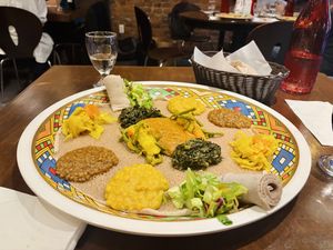 Vegan combo  at Queen Sheba in Montreal
