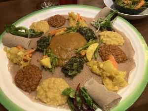 Vegan combo  at Queen Sheba in Montreal