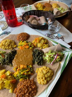 Vegan sharing platter at Queen Sheba in Montreal