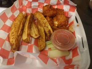 Cauliflower wings (I probably already ate a couple) at Taste & See in Milledgeville
