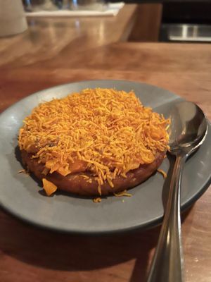 Potato and red lentil kubba  at Oleana in Cambridge