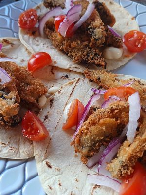 Mushrooms taco at Yaya Beach in Mahahual