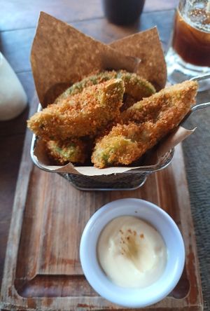 Avocado fries at Yaya Beach in Mahahual