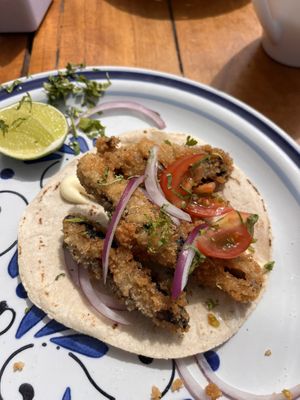 Tacos de hongos   at Yaya Beach in Mahahual