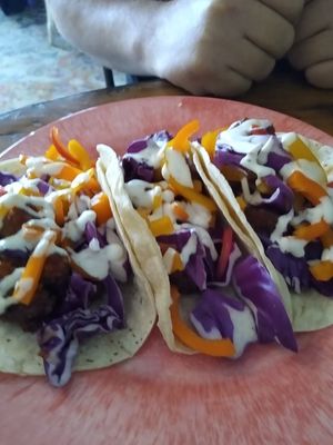 Chikin tacos at HASH - Vegan Eats SA in San Antonio