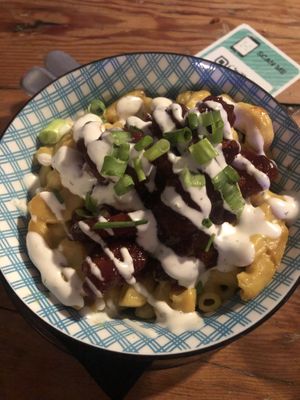 Bbq chicken mac at HASH - Vegan Eats SA in San Antonio