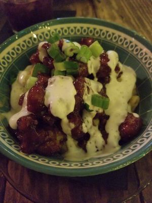 BBQ chicken mac n cheese at HASH - Vegan Eats SA in San Antonio