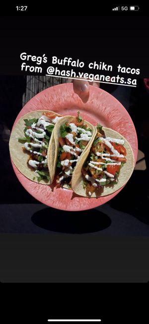 Buffalo chicken tacos   at HASH - Vegan Eats SA in San Antonio