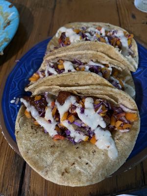 BBQ chick’n tacos  at HASH - Vegan Eats SA in San Antonio