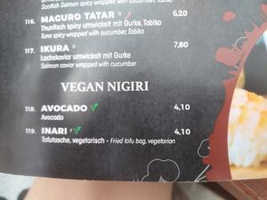 Menu at Soki Garden in Karlsruhe