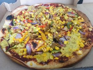 Vegane Pizza BBQ  at Dominos Pizza in Karlsruhe